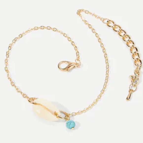 LAST SET SALE Cowrie Shell + Turquoise Bracelet - Picture 3 of 3